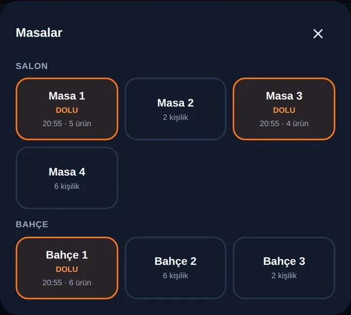 Masa planı — uygulama ekran görüntüsü
