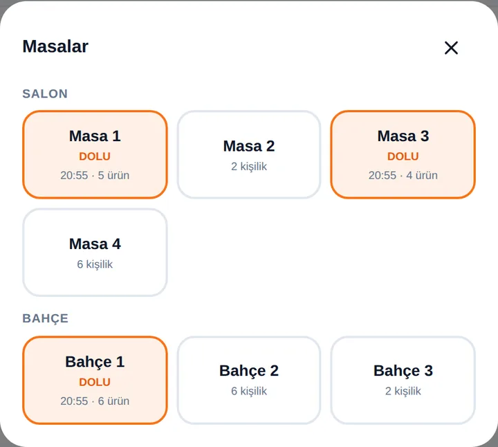 Masa planı — uygulama ekran görüntüsü